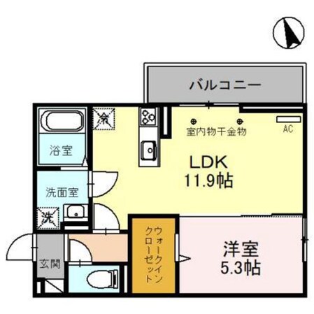 Ｄ－ＲＯＯＭ三河町の物件間取画像